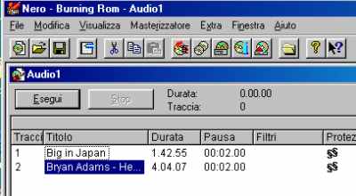 Trascina il file .wav all'interno della cartella AUDIO 1